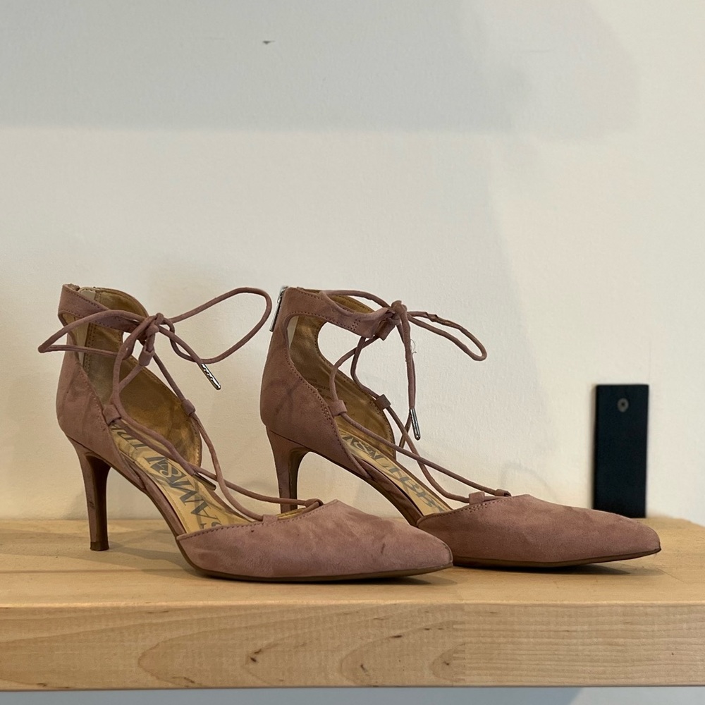 Sam & Libby lace up heel, lavender
